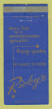 Matchbook Cover - Ricky's Restaurant Alhambra CA WORN 30 Strike