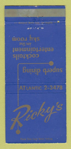 Matchbook Cover - Ricky's Restaurant Alhambra CA WORN 30 Strike