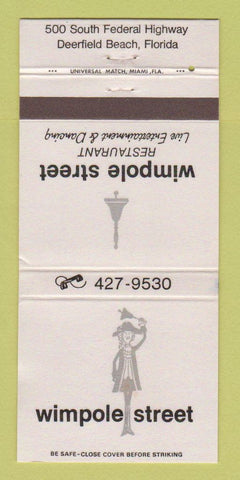 Matchbook Cover - Wimpole Street Restaurant Deerfield Beach FL WEAR 30 Strike