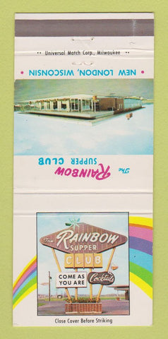 Matchbook Cover - Rainbow Supper Club New London WI 30 Strike