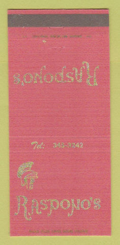 Matchbook Cover - Raspono's Restaurant Tarzana CA 30 Strike