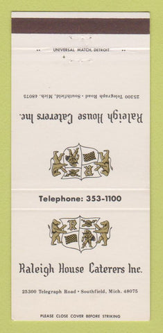 Matchbook Cover - Raleigh House Catering Southfield MI 30 Strike