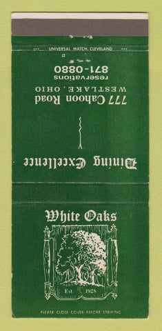 Matchbook Cover - White Oaks Restaurant Westlake OH 30 Strike
