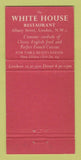 Matchbook Cover - The White House London UK Apartments Restaurant 30 Strike
