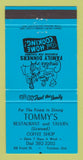 Matchbook Cover - Tommy's Restaurant Tavern Trenton ON BLUE 30 Strike