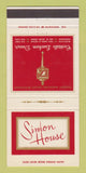 Matchbook Cover - Simon House Restaurant Milwaukee Madison WI 30 Strike