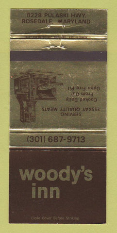 Matchbook Cover - Woody's Inn Rosedale MD WEAR 30 Strike