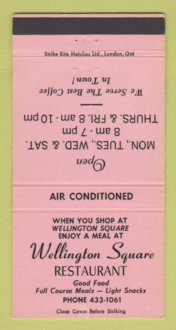 Matchbook Cover - Wellington Square Restaurant ON Burlington 30 Strike