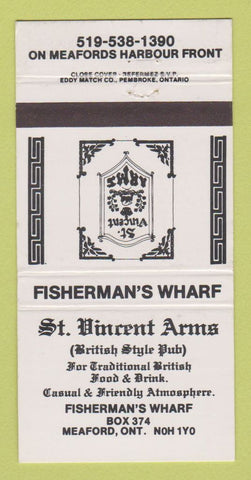 Matchbook Cover - St Vincent Arms British Pub Meaford ON 30 Strike