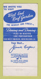 Matchbook Cover - West End Roof Garden New Orleans LA 30 Strike