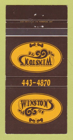 Matchbook Cover - Winston's Restaurant Halifax NS 30 Strike