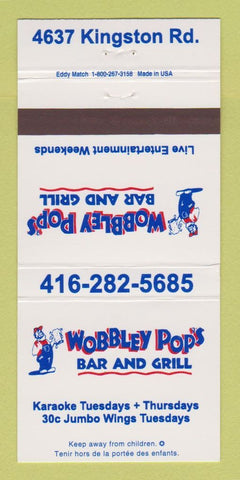 Matchbook Cover - Wobbley Pop's Bar Grill Scarborough ON 30 Strike