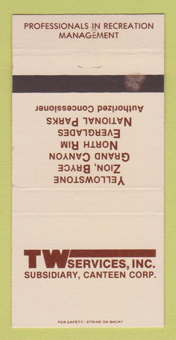 Matchbook Cover TW Services Yellowstone Zion Bryce National Parks WEAR 30 Strike