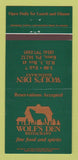 Matchbook Cover - Wolf's Den Restaurant Knox PA #2 GREEN 30 Strike