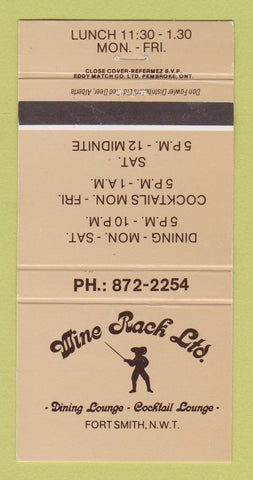 Matchbook Cover - Wine Rack Fort Smith NWT Canada 30 Strike