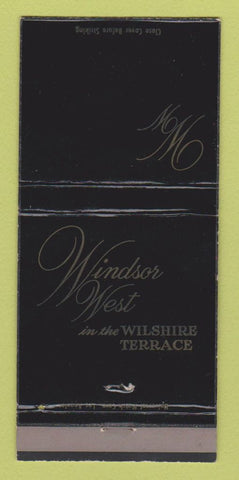 Matchbook Cover - Windsor West Wilshire Terrace Beverly Hills CA WEAR 30 Strike