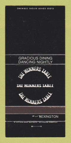 Matchbook Cover - Winners Table Lexington KY Hospitality Motor Inn 30 Strike
