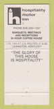 Matchbook Cover - Winners Table Lexington KY Hospitality Motor Inn 30 Strike