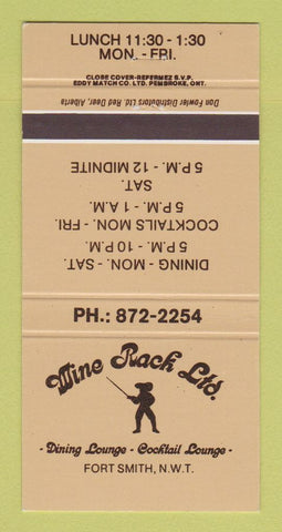 Matchbook Cover - Wine Rack Fort Smith NWT Canada 30 Strike