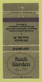 Matchbook Cover - Rock Garden Supper Club Green Bay WI 30 Strike