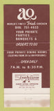 Matchbook Cover - Chicken House AQ Springdale AR WEAR 30 Strike