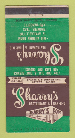 Matchbook Cover - Sharry's Restaurant Ottawa ON WEAR 30 Strike