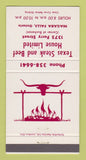 Matchbook Cover - Texas Steak and Beef House Niagara Falls ON 30 Strike
