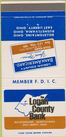 Matchbook Cover - Logan County Bank East Liberty OH 30 Strike