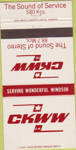 Matchbook Cover - CKWW Radio Toronto ON Montreal QC 30 Strike