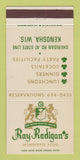 Matchbook Cover - Ray Radigan's Restaurant Kenosha WI 30 Strike