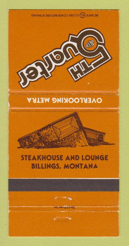 Matchbook Cover - 5th Quarter Steak House Billings MT WEAR 30 Strike