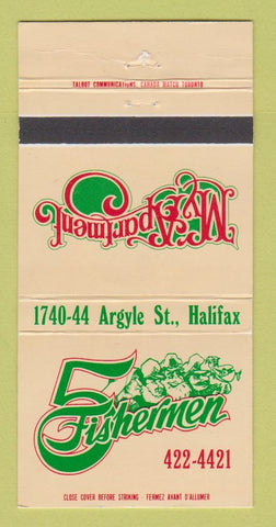 Matchbook Cover - 5 Fishermen Halifax NS WEAR 30 Strike