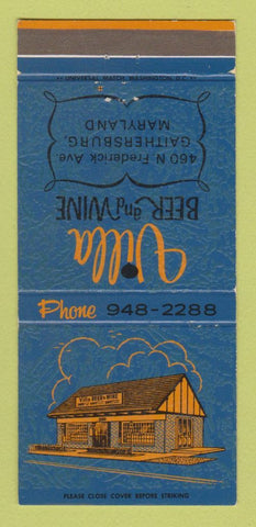 Matchbook Cover - Villa Beer and Wine Gaithersburg MD 30 Strike