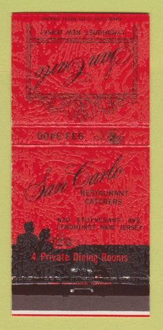 Matchbook Cover - San Carlo Restaurant Lyndhurst NJ 30 Strike