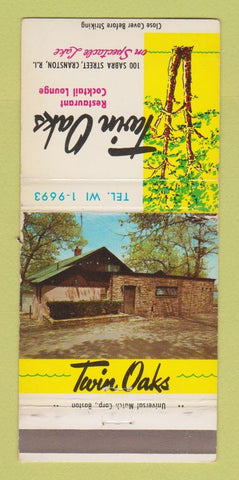 Matchbook Cover - Twin Oaks Restaurant Cranston RI 30 Strike