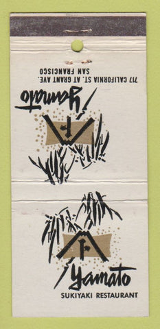 Matchbook Cover - Yamato Sukiyaki Japanese San Francisco CA WEAR 30 Strike