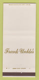 Matchbook Cover - Frank Unkle's Restaurant Toledo OH 30 Strike