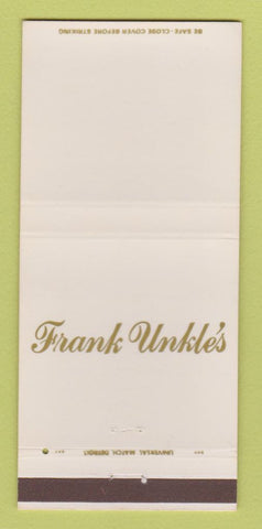 Matchbook Cover - Frank Unkle's Restaurant Toledo OH 30 Strike