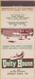 Matchbook Cover - Unity House Hotel Forest Lake PA 30 Strike