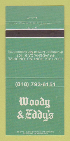 Matchbook Cover - Woody & Eddy's Pasadena CA restaurant 30 Strike