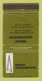 Matchbook Cover - Three Greenhorns Vancouver BC Calgary AB WEAR 30 Strike