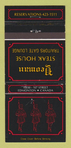 Matchbook Cover - Yeoman Steak House Edmonton AB 30 Strike