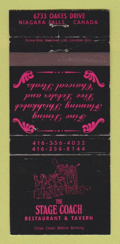Matchbook Cover - Stage Coach Restaurant Niagara Falls ON WEAR 30 Strike