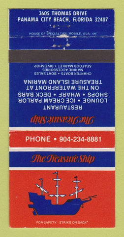 Matchbook Cover - The Treasure Ship Panama City Beach FL 30 Strike