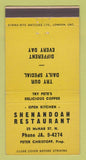 Matchbook Cover - Shenandoah Restaurant Hamilton? ON YELLOW 30 Strike