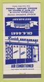 Matchbook Cover - Rexdale Restaurant Rexdale ON 30 Strike
