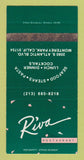 Matchbook Cover - Riva Restaurant Monterey Park CA SAMPLE WEAR 30 Strike