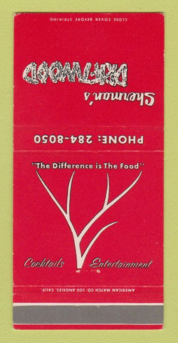 Matchbook Cover - Sherman's Driftwood Restaurant Alhambra CA 30 Strike