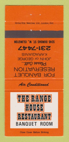Matchbook Cover - Range House Restaurant Islington ON 30 Strike