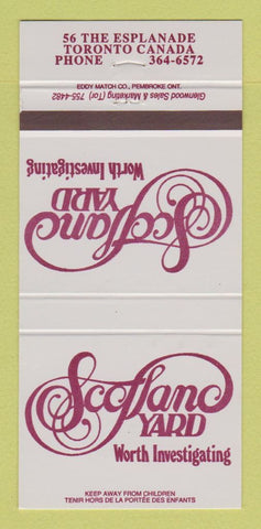 Matchbook Cover - Scotland Yard Toronto ON 30 Strike